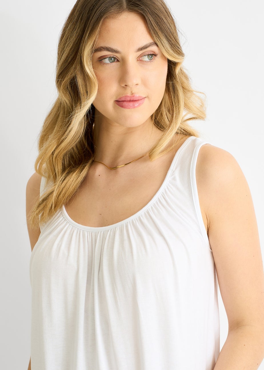 Gini London White Round Neck Oversized Sleeveless Top