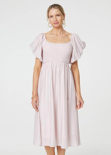 Izabel London Pink Puff 1/2 Sleeve Knee Length Dress