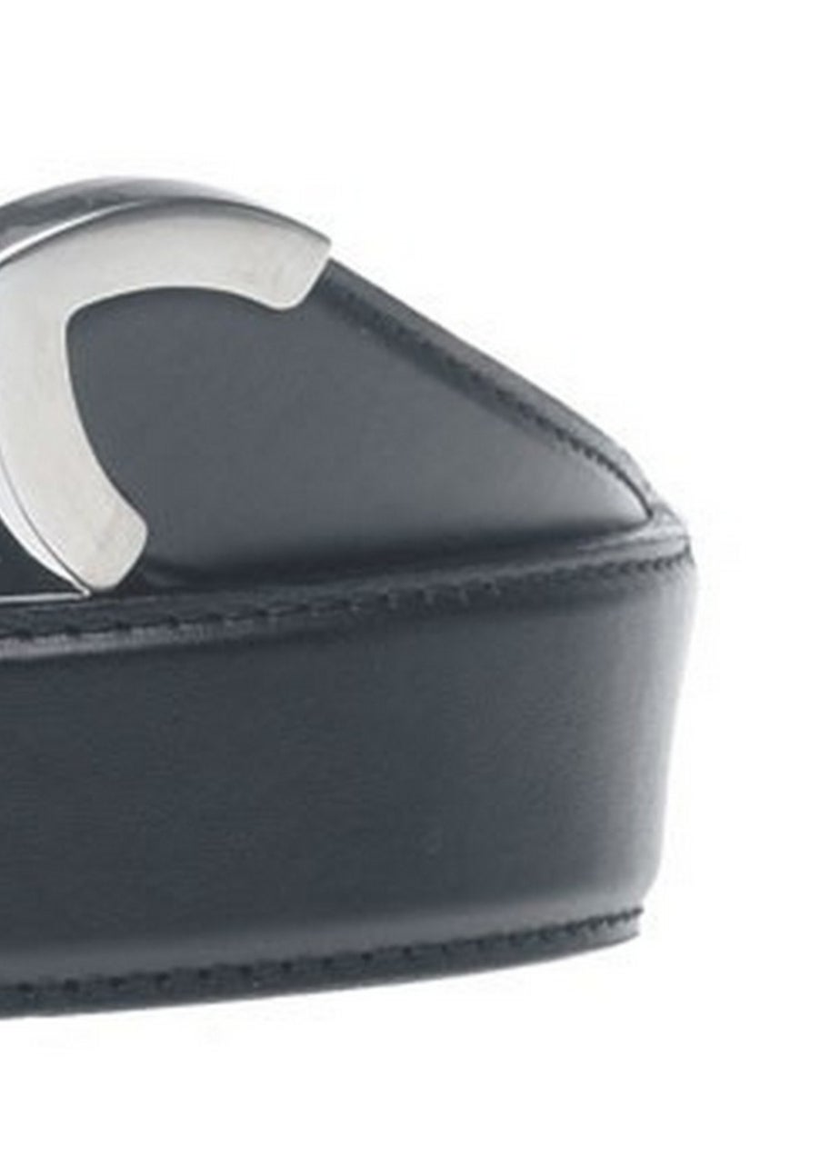 Duke Black Joseph Bonded Leather Metal Tip Waist Belt