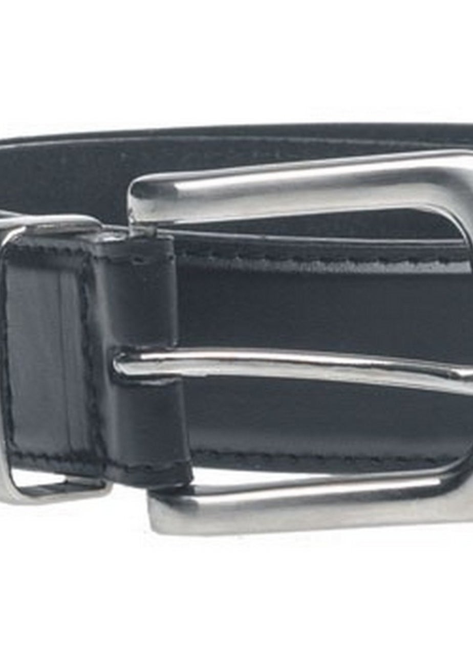 Duke Black Joseph Bonded Leather Metal Tip Waist Belt
