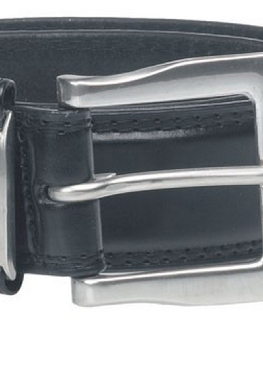 Duke Black Kenny Bonded Leather Buckle Waist Belt