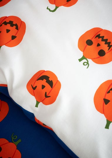 Catherine Lansfield Halloween Pumpkins Reversible Duvet Cover Set