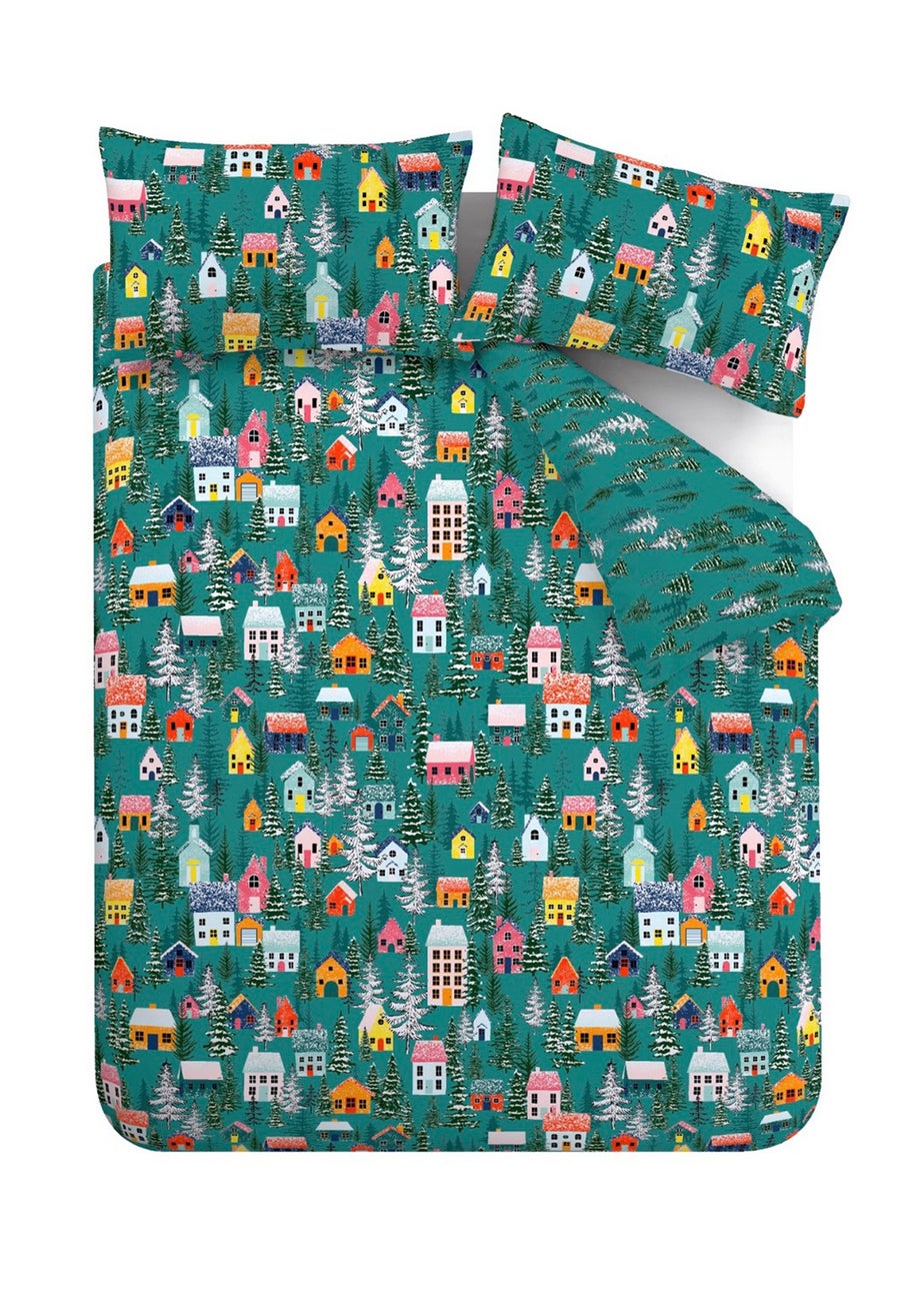 Catherine Lansfield Christmas Festive Forest Reversible Duvet Cover Set