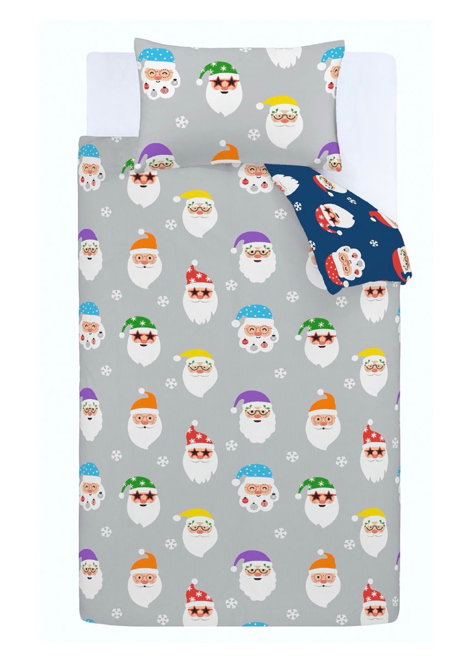 Catherine Lansfield Christmas Santa Spec-Tacular Reversible Duvet Cover Set