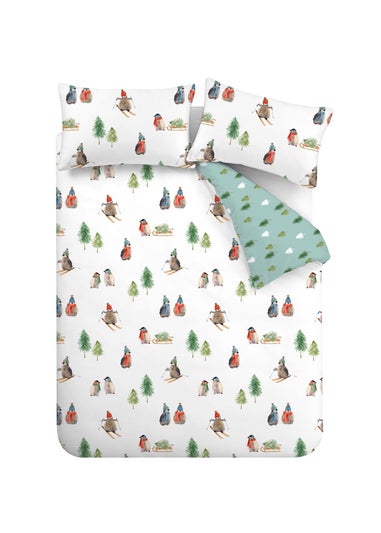 Catherine Lansfield Brushed Snowy Penguin Reversible Duvet Cover Set