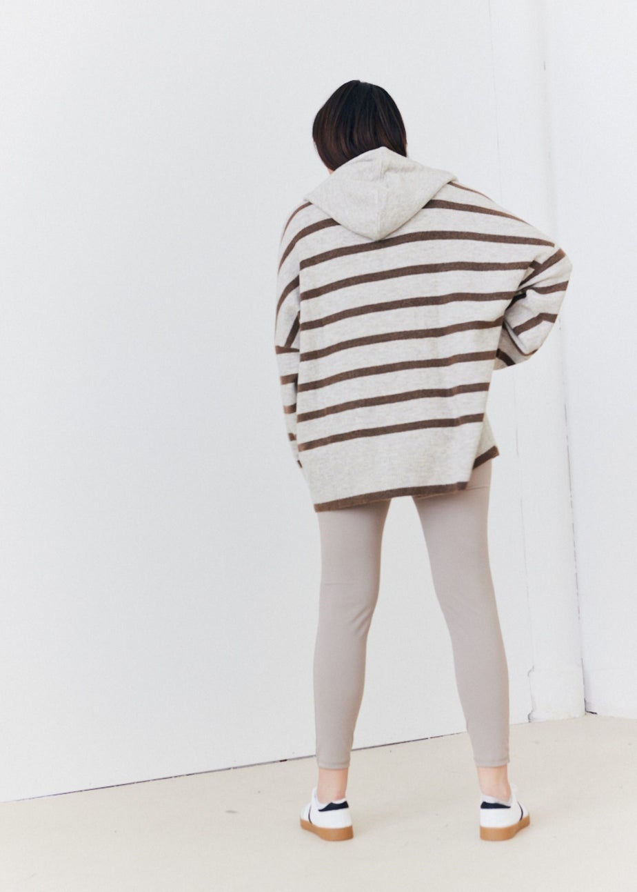 In The Style Stacey Solomon Neutral Stripe Knit Hoodie