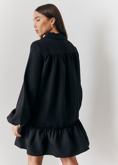 In The Style Black Shirt Smock Mini Dress