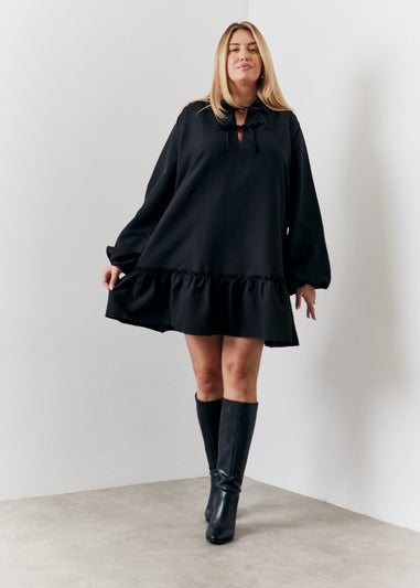 In The Style Black Shirt Smock Mini Dress
