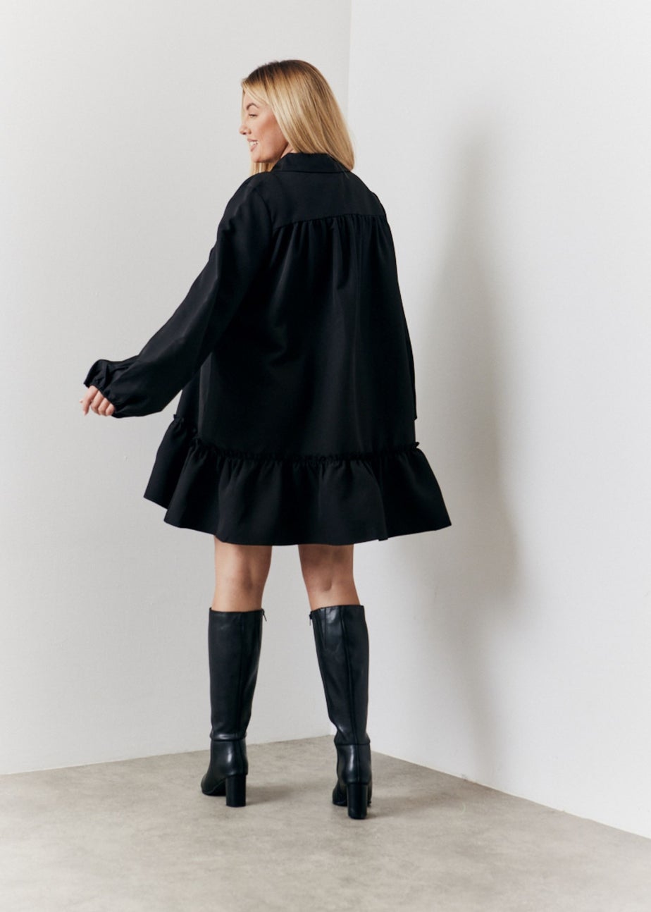 In The Style Black Shirt Smock Mini Dress