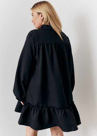 In The Style Black Shirt Smock Mini Dress