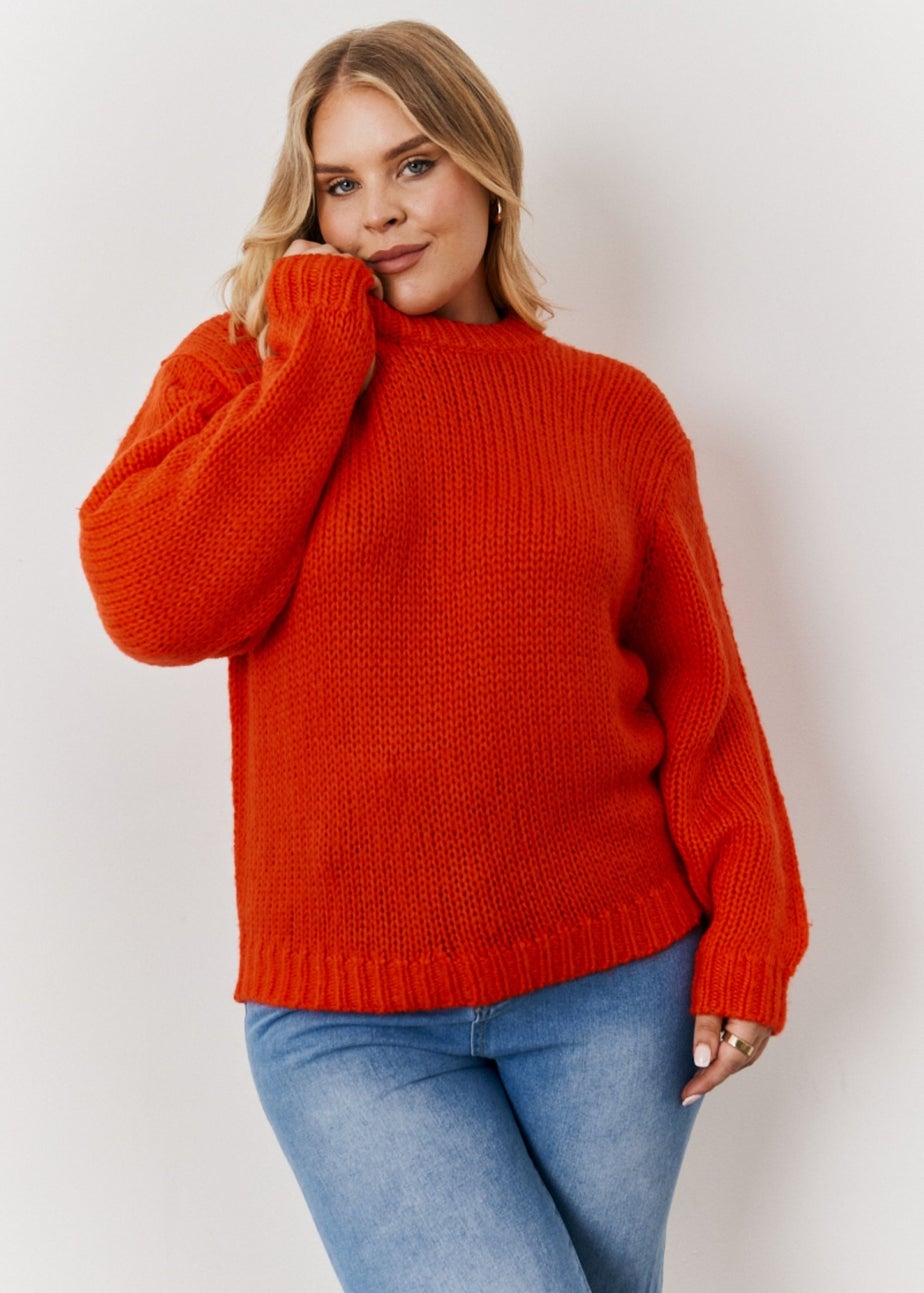 In The Style Red Chunky Knit Jumper