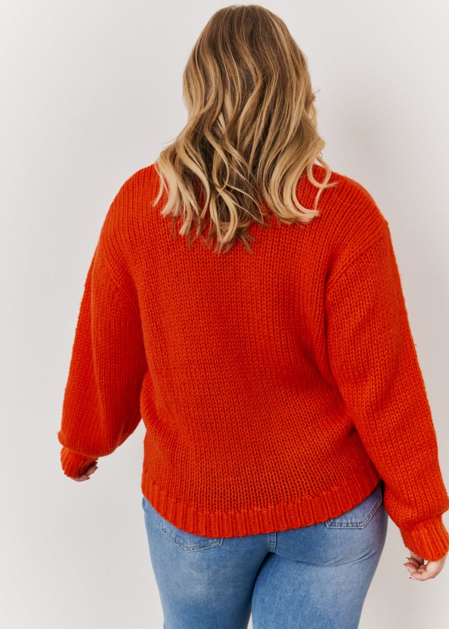 In The Style Red Chunky Knit Jumper