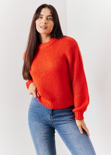 In The Style Red Chunky Knit Jumper
