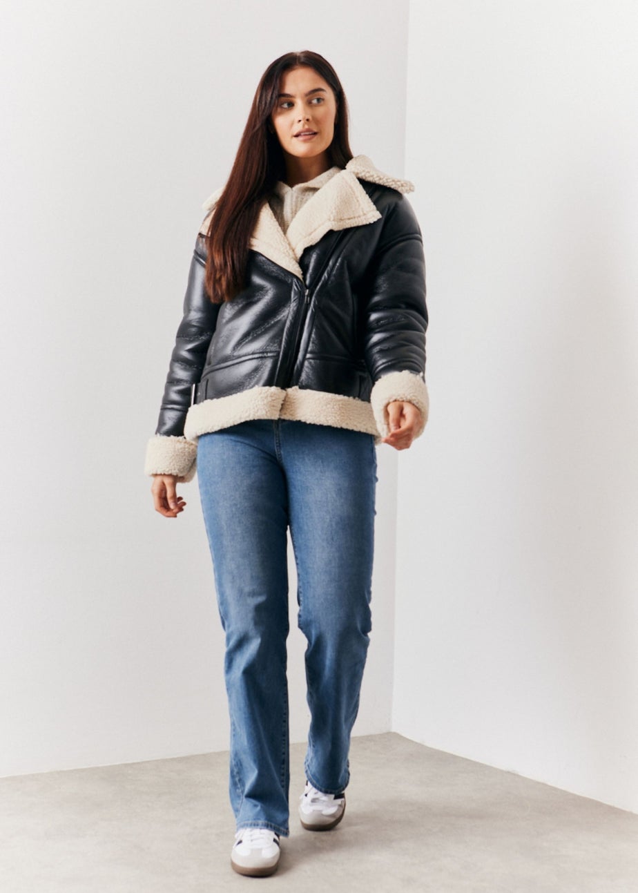 In The Style Black Borg Aviator Jacket