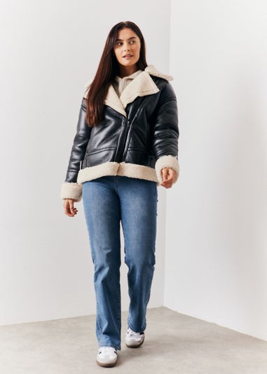 In The Style Black Borg Aviator Jacket