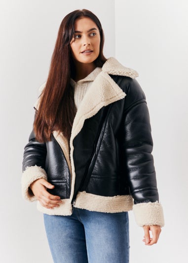 In The Style Black Borg Aviator Jacket