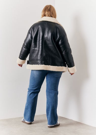 In The Style Black Borg Aviator Jacket