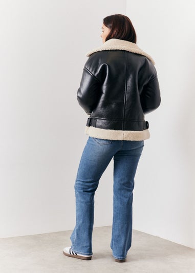 In The Style Black Borg Aviator Jacket