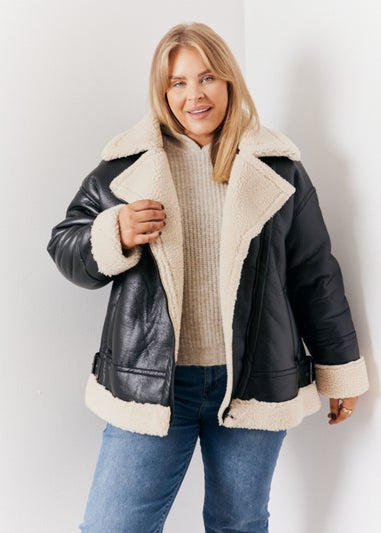 In The Style Black Borg Aviator Jacket