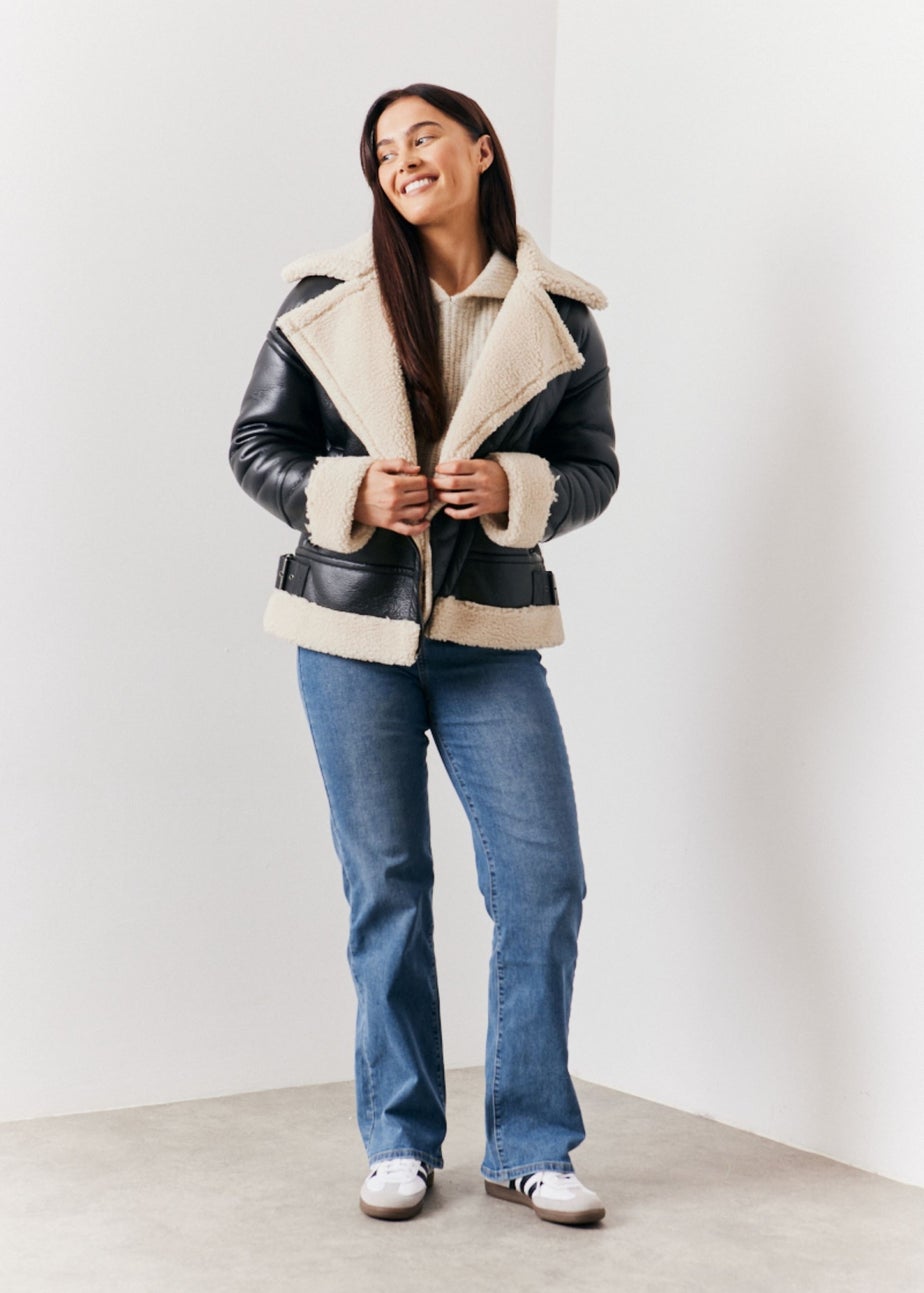 In The Style Black Borg Aviator Jacket