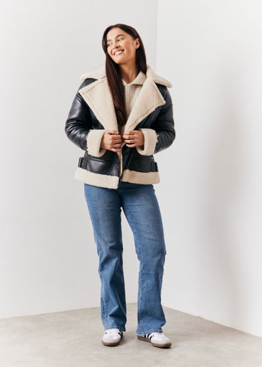 In The Style Black Borg Aviator Jacket