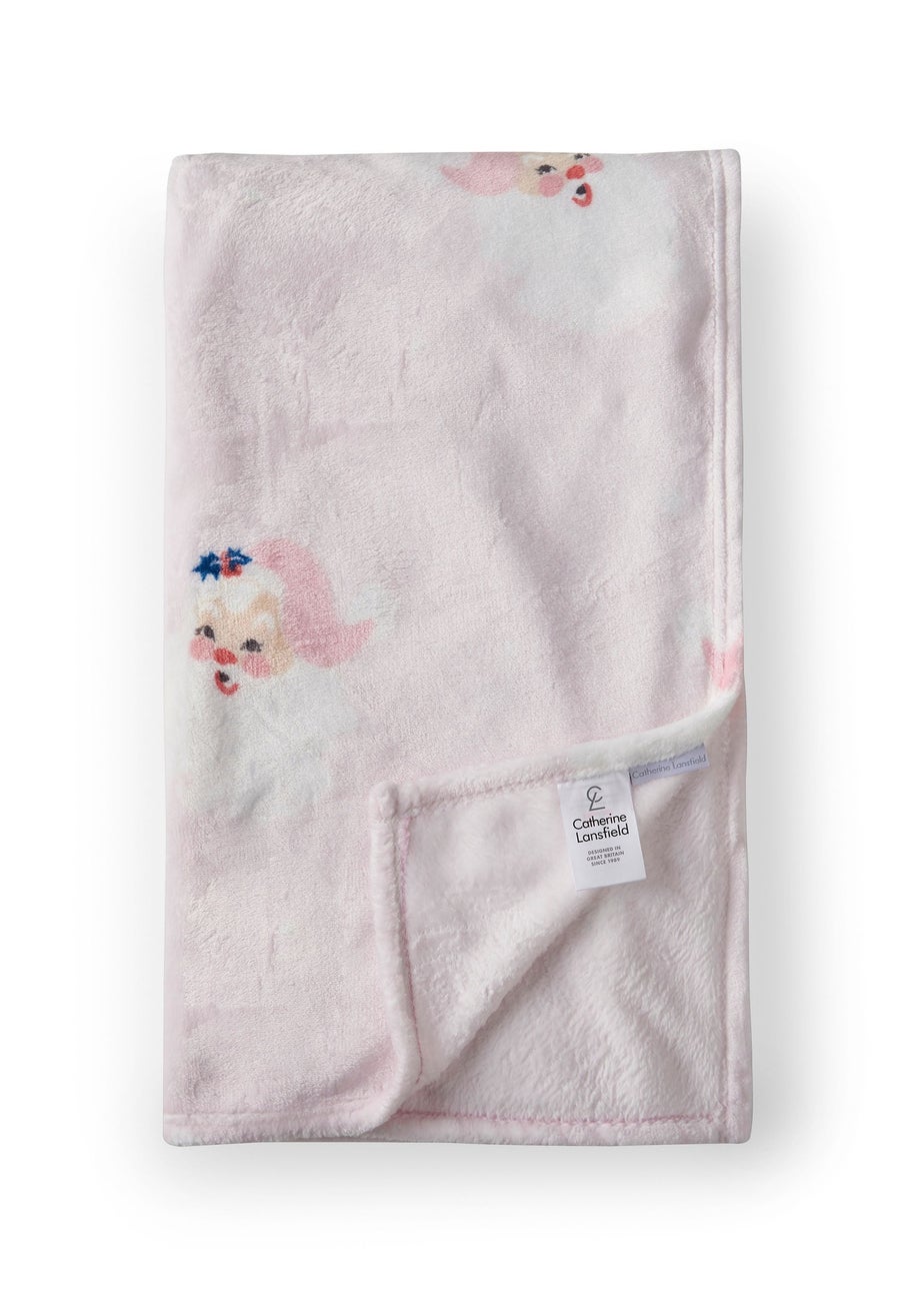 Catherine Lansfield Vintage Christmas Santa Cosy Fleece Blanket Throw (130x170cm)