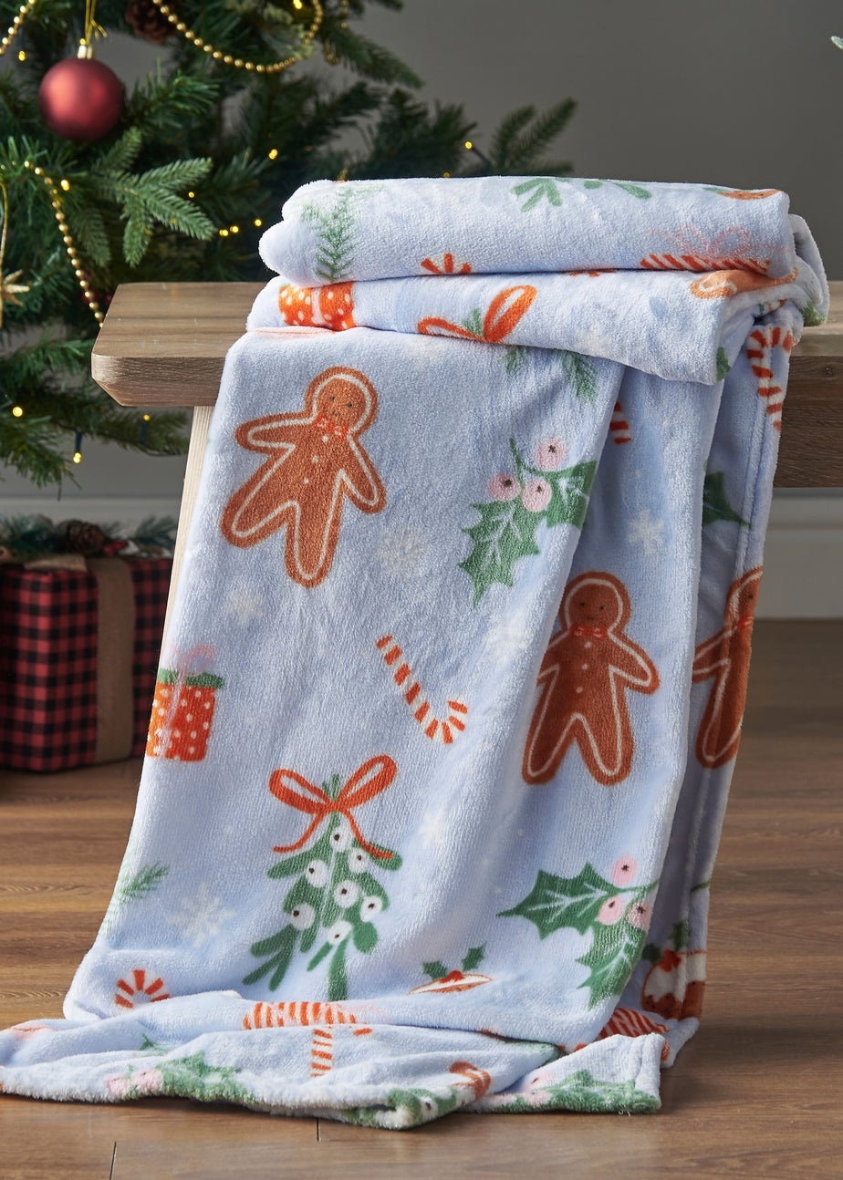Catherine Lansfield Christmas Gingerbread Cosy Fleece Blanket Throw (130x170cm)