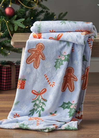 Catherine Lansfield Christmas Gingerbread Cosy Fleece Blanket Throw (130x170cm)