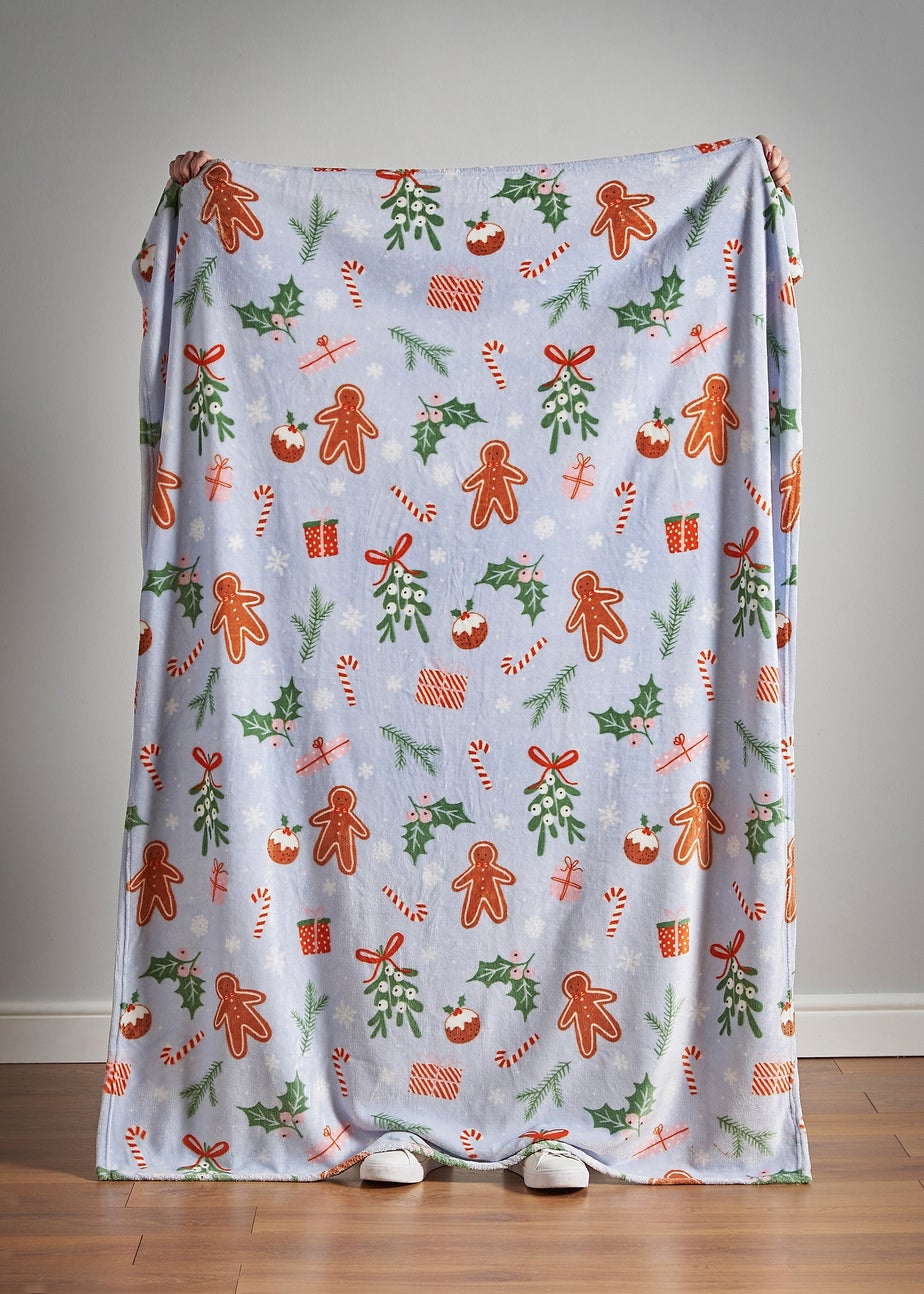 Catherine Lansfield Christmas Gingerbread Cosy Fleece Blanket Throw (130x170cm)