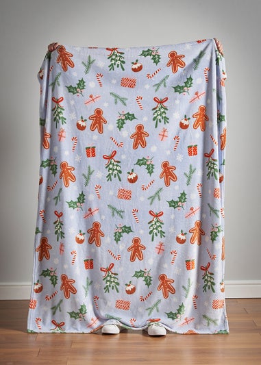 Catherine Lansfield Christmas Gingerbread Cosy Fleece Blanket Throw (130x170cm)