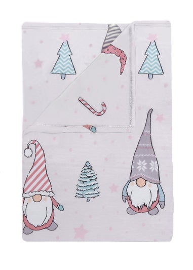 Catherine Lansfield Christmas Gnomes Fleece Cosy Blanket Throw (130x170cm)