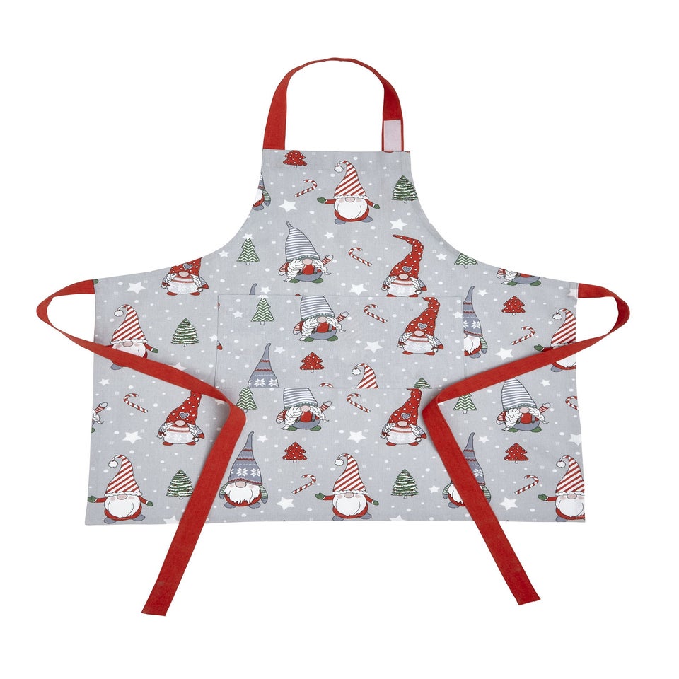 Catherine Lansfield Christmas Gnomes Cotton Adult Kitchen Apron (70x80 cm)