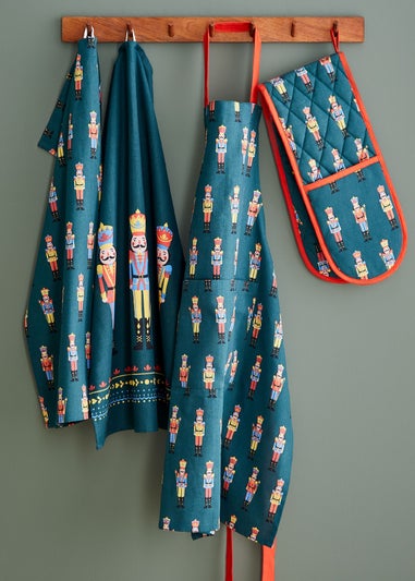 Catherine Lansfield Christmas Nutcracker Cotton Kitchen Tea Towel Pack of 4 (50x75 cm)