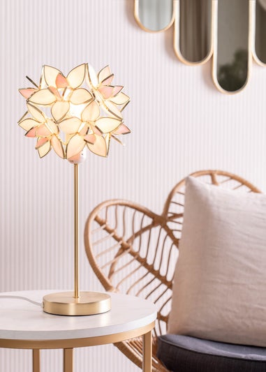 ValueLights Reine Pink Glass Flower Easy Fit Pendant (17cm x 21cm x 21cm)