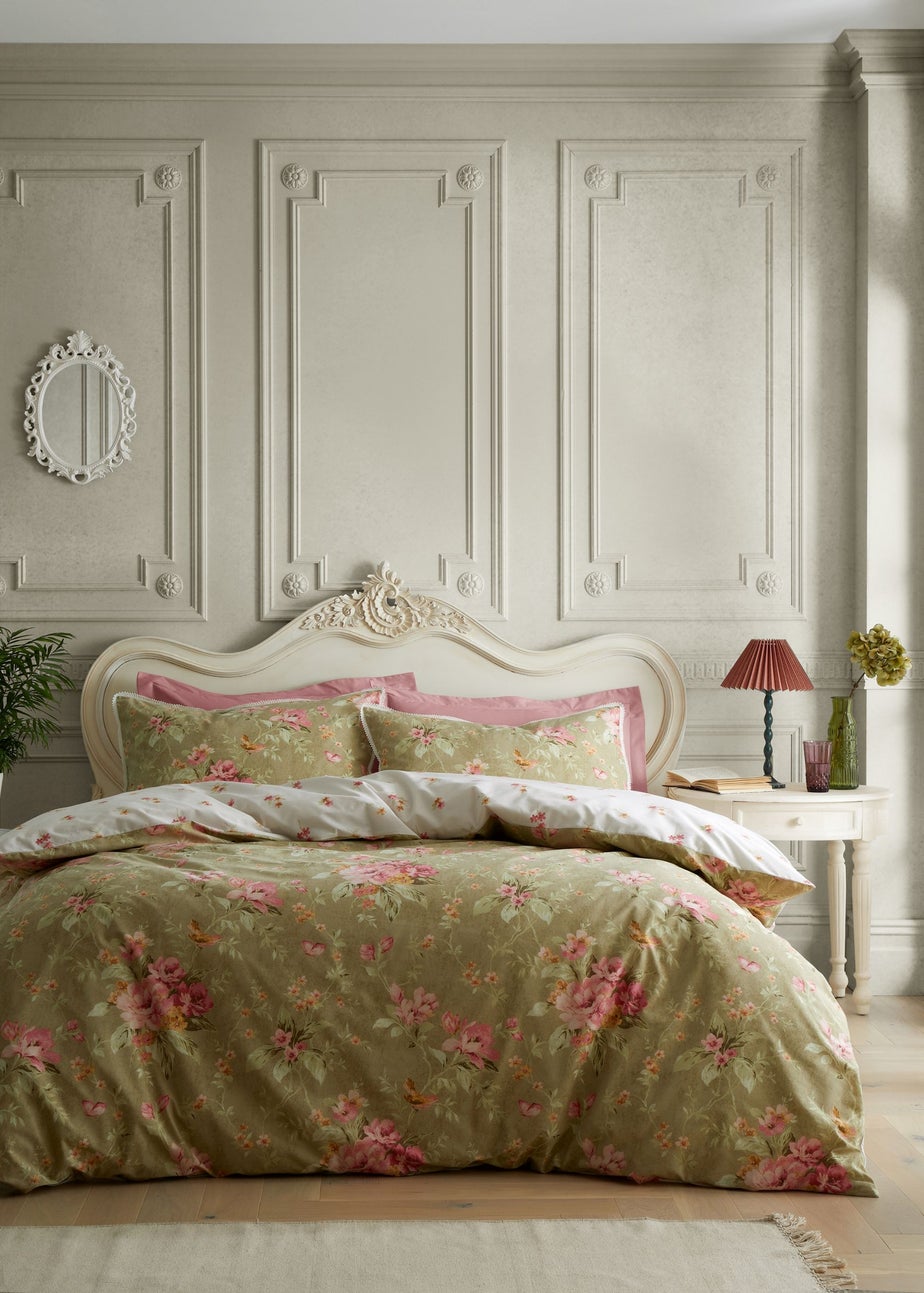 Bridgerton By Catherine Lansfield Penelope Floral Reversible Duvet Cover Set
