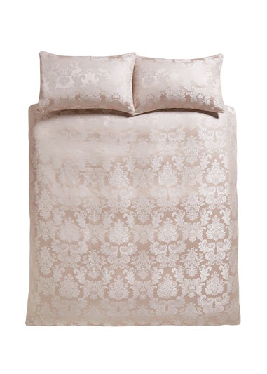 Catherine Lansfield Champagne Damask Jacquard Duvet Cover Set