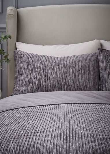 Catherine Lansfield Allure Sparkle Duvet Cover Set Grey
