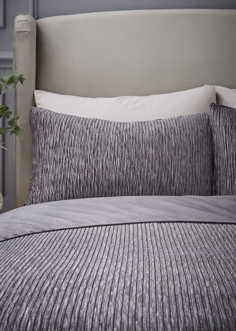 Catherine Lansfield Allure Sparkle Duvet Cover Set Grey