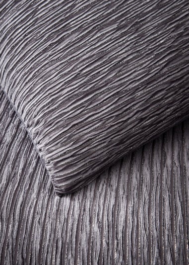 Catherine Lansfield Allure Sparkle Duvet Cover Set Grey