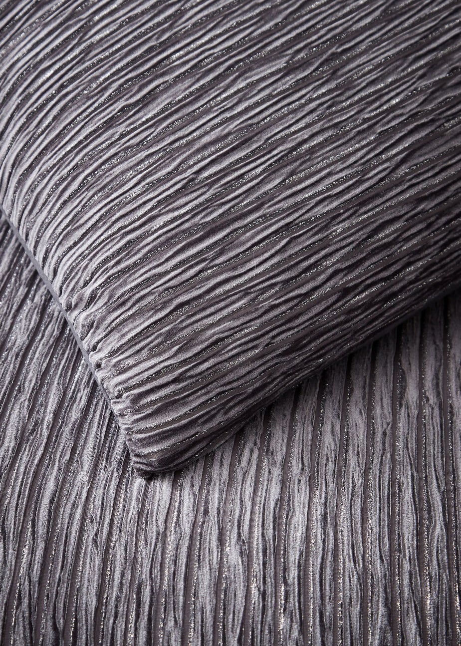 Catherine Lansfield Allure Sparkle Duvet Cover Set Grey