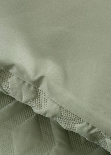 Catherine Lansfield Jacob Geo Soft Touch Double Duvet Cover Set Sage Green