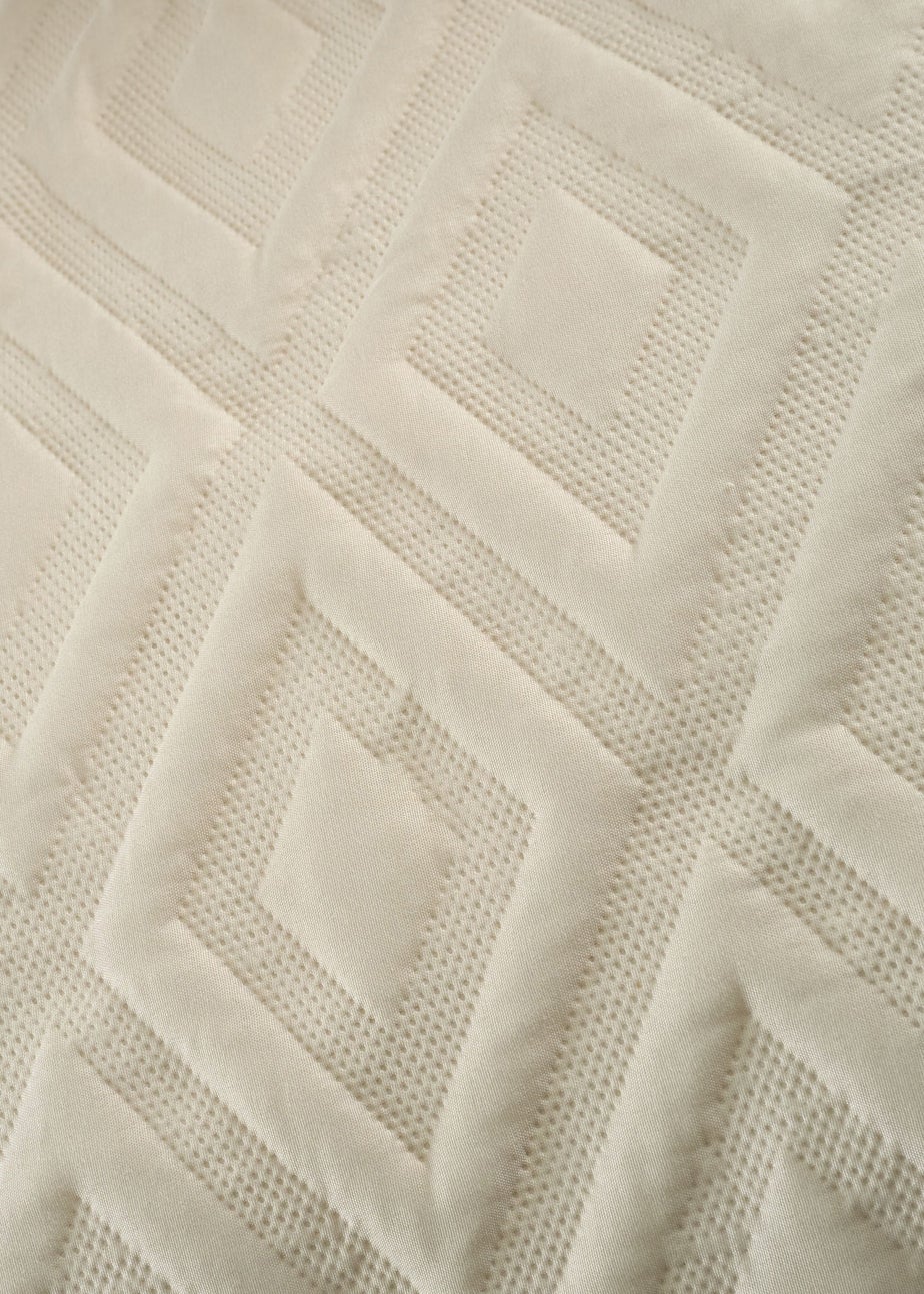 Catherine Lansfield Jacob Geo Soft Touch Double Duvet Cover Set Natural