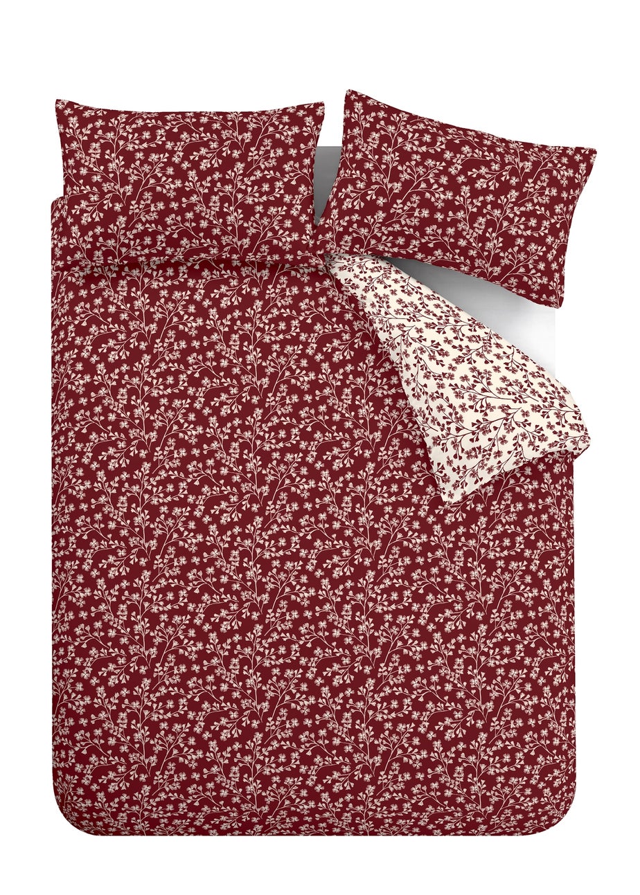 Gaveno Cavailia Reversible Floral Flannelette Duvet Cover Set – 100% Brushed Cotton, Double/King/Super King Sizes
