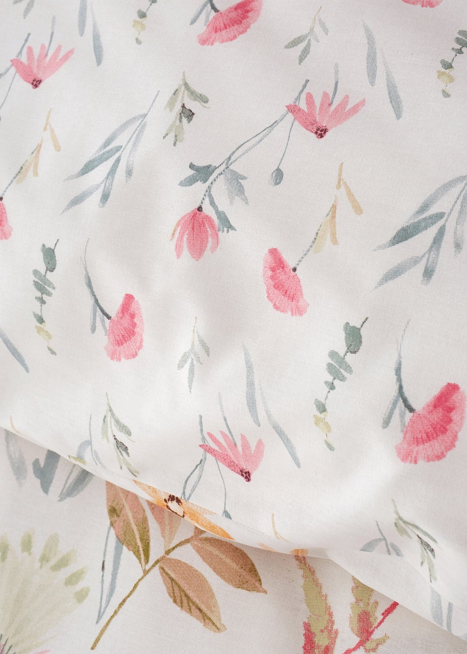 Catherine Lansfield Ella Poppy Reversible Duvet Cover Set Cream