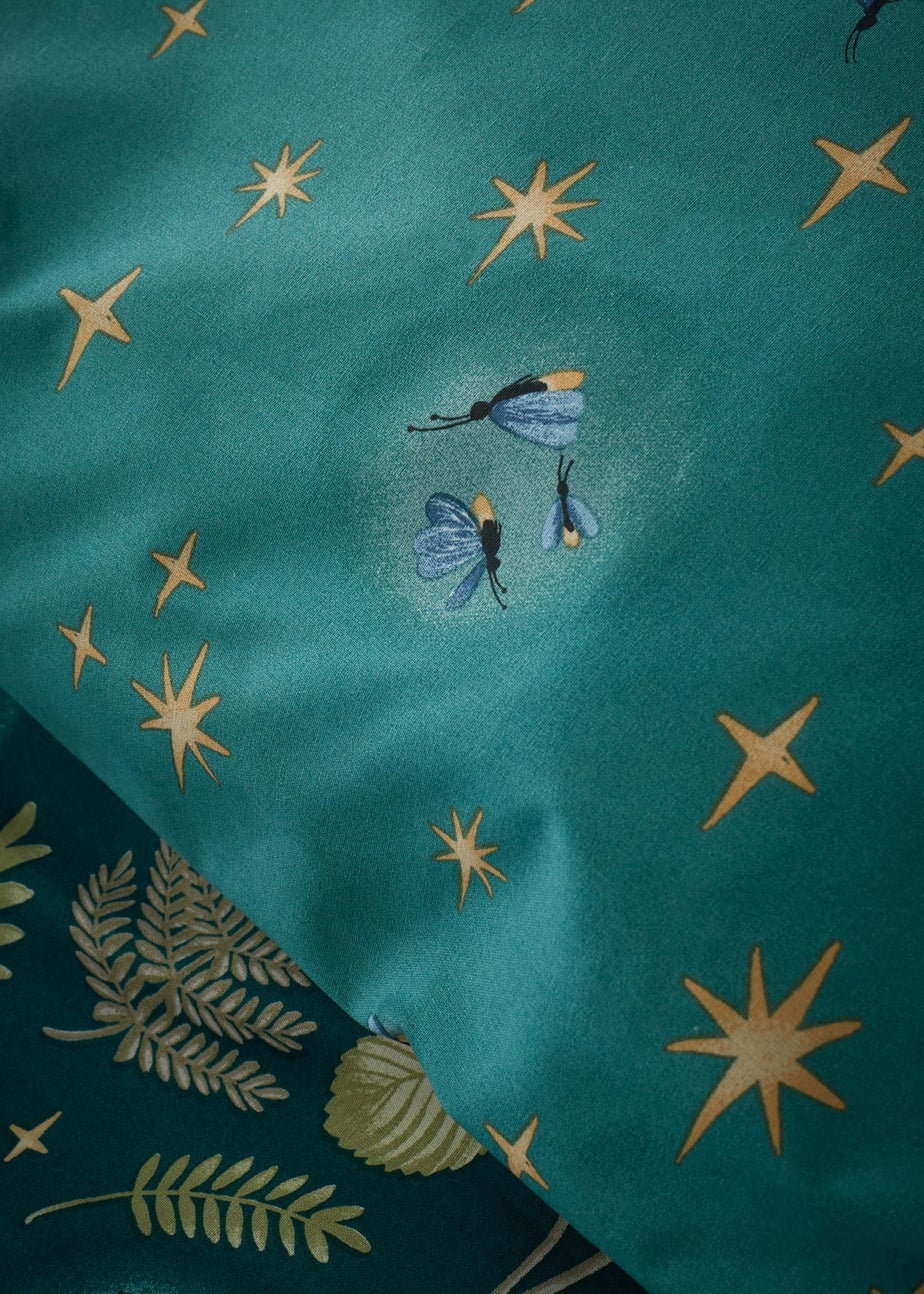 Catherine Lansfield Enchanted Twilight Animals Reversible Duvet Cover Set Forest Green