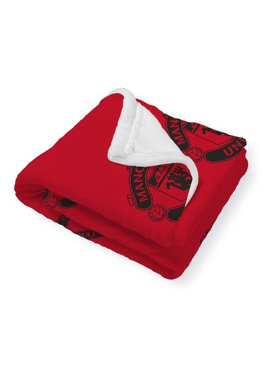 Manchester United FC Faux-Shearling Backed Fleece Throw (120x150cm)
