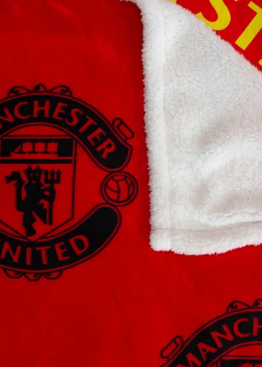 Manchester United FC Faux-Shearling Backed Fleece Throw (120x150cm)