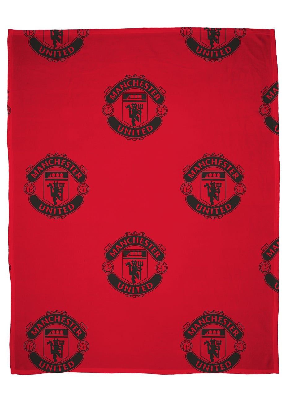 Manchester United FC Faux-Shearling Backed Fleece Throw (120x150cm)