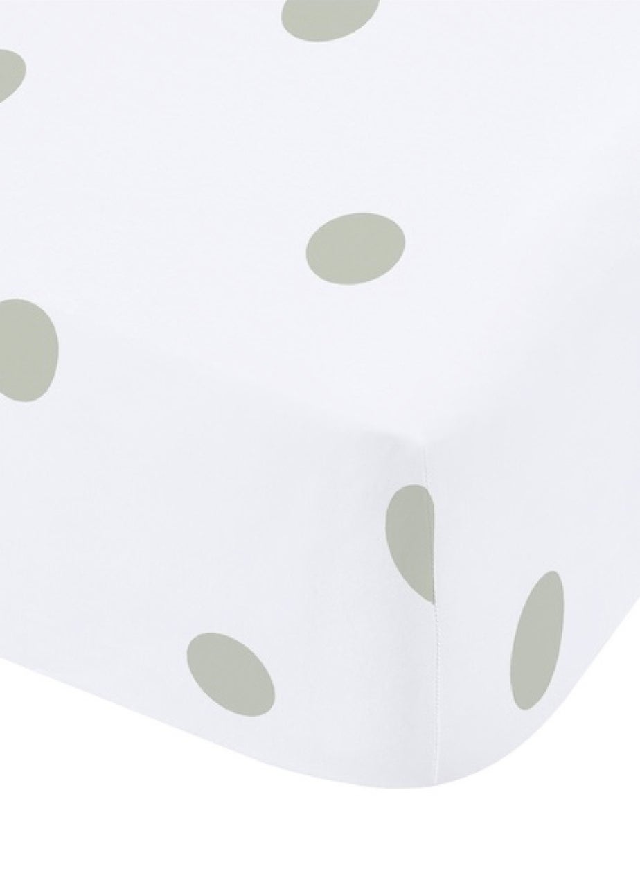 Catherine Lansfield Brushed Polka Dot Cotton Fitted Sheet