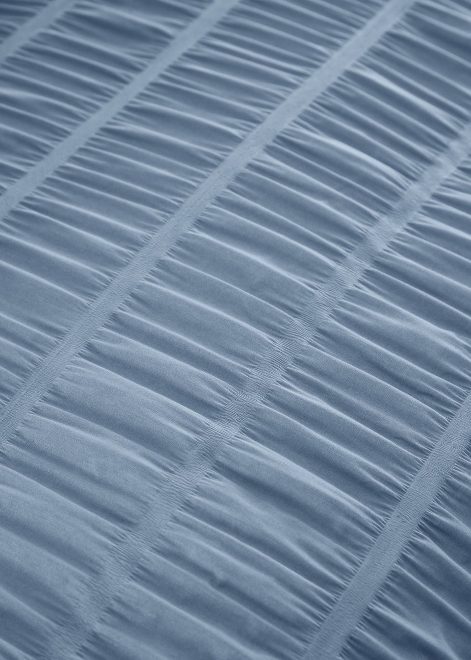 Catherine Lansfield Seersucker Duvet Cover Set Blue